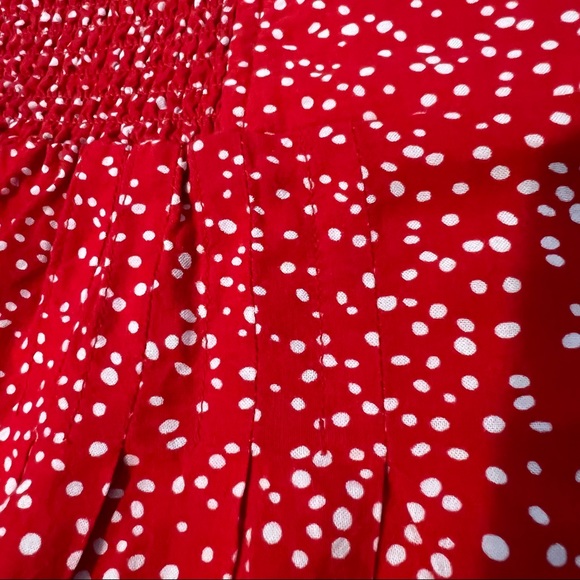 GAP Medium Red with White Poka Dot Spotted Flowy Skirt - Picture 4 of 7